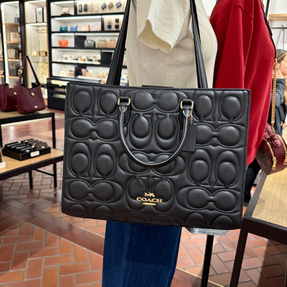 Limited‼️Coach Maggie Tote Bag In Signature Leather CY672 & Gift receipt - Picture 8 of 12